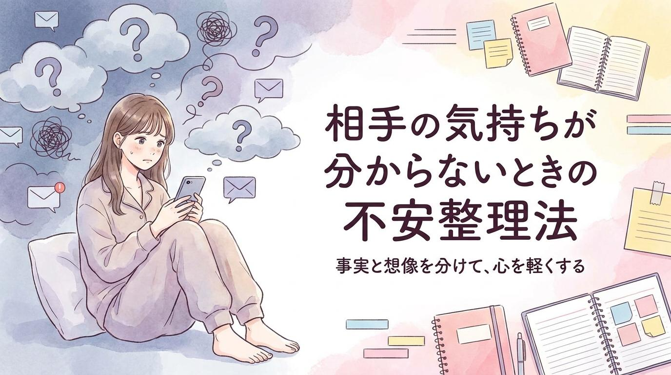 相手の気持ちが分からないときの不安整理法を表したアイキャッチ画像