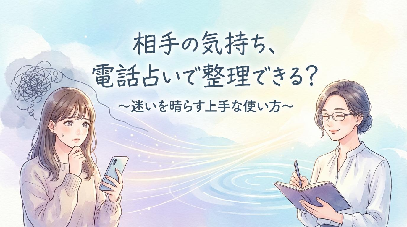 相手の気持ちを電話占いで整理できるか悩む女性のイメージ