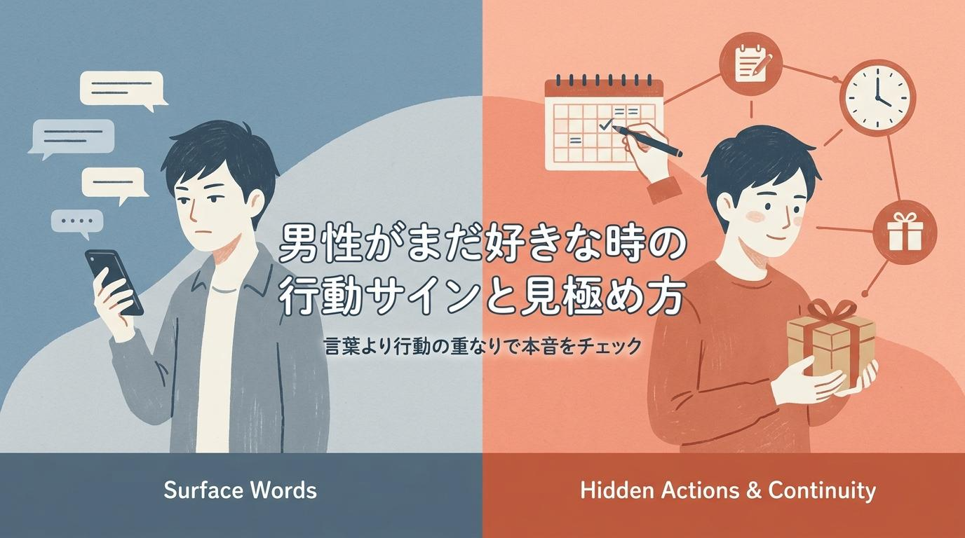 男性がまだ好きな時の行動サインと見極め方を表したアイキャッチ画像