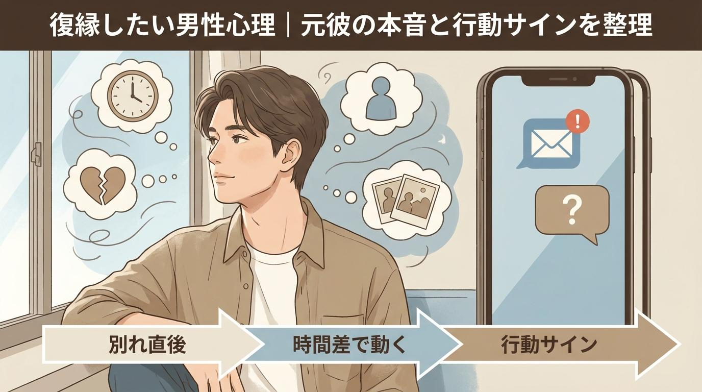 復縁したい男性心理と元彼の本音・行動サインのイメージ