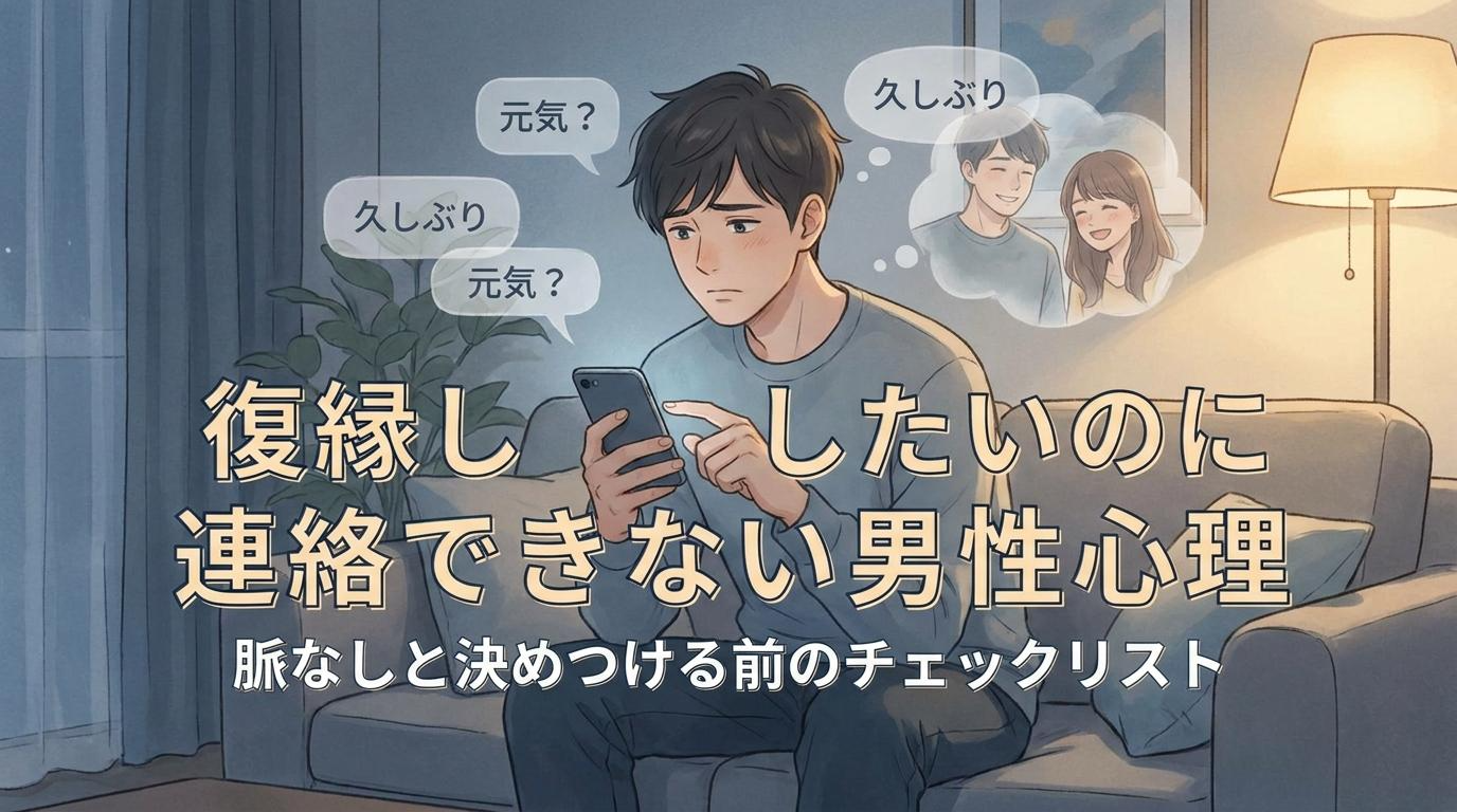 復縁したいのに連絡できない男性心理を解説する記事のアイキャッチ画像
