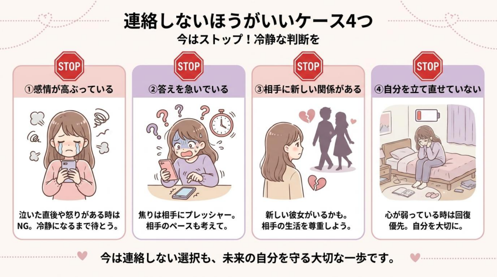 元彼に連絡しないほうがいいケース4つを整理した図解