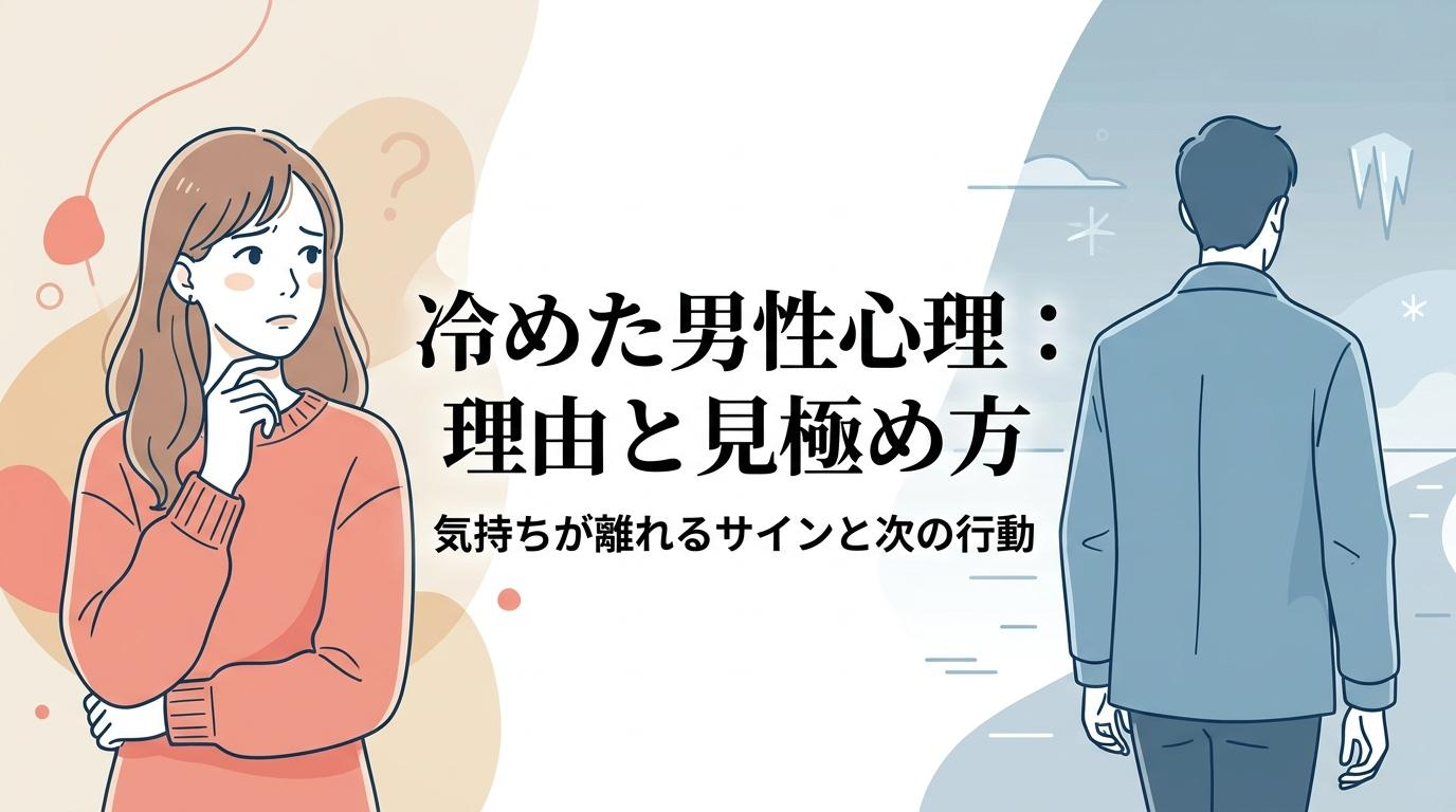 冷めた男性心理の理由と見極め方をテーマにしたアイキャッチ画像。気持ちが離れるサインと次の行動を考える記事のメインビジュアル。