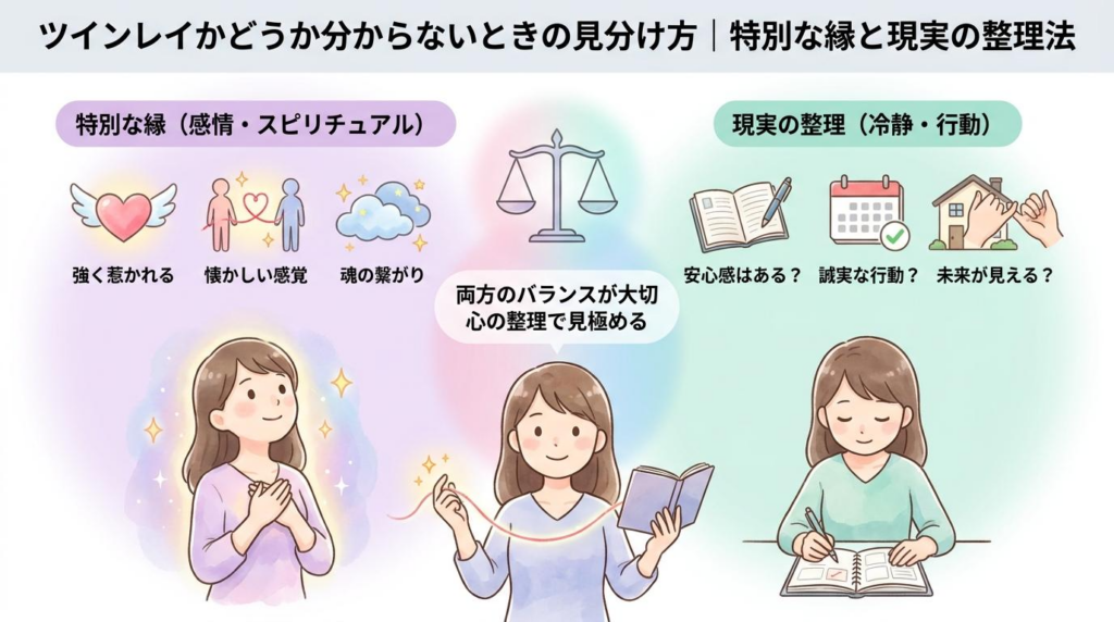 ツインレイかどうか分からないときに特別な縁と現実をバランスよく整理する図解
