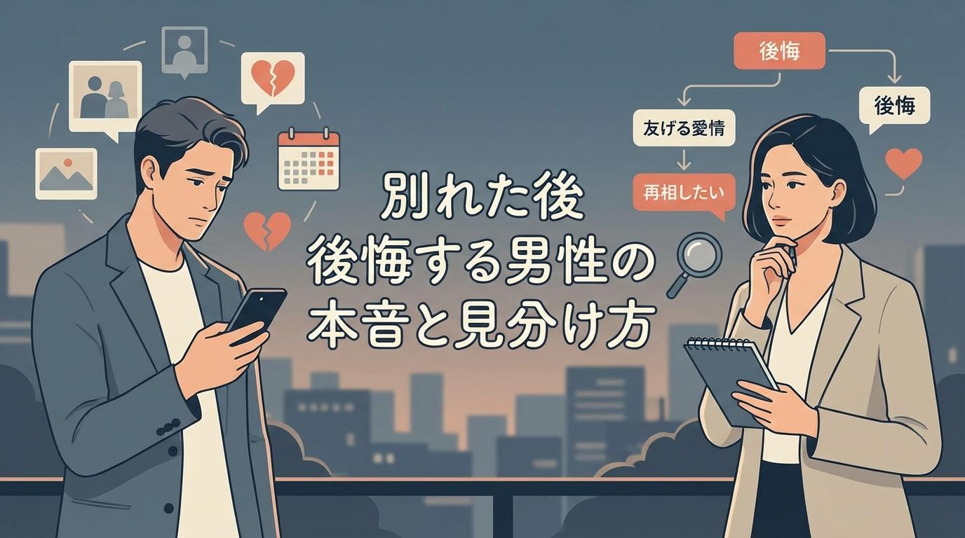 別れた後に後悔する男性の本音と見分け方をイメージしたアイキャッチ画像