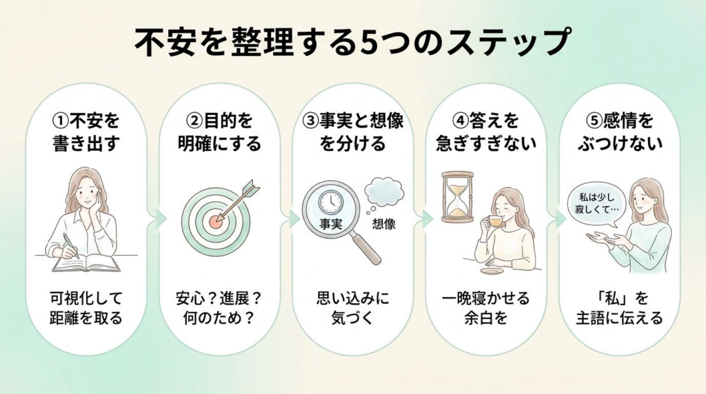 相手の気持ちを確かめたいときに不安を整理する5つのステップ