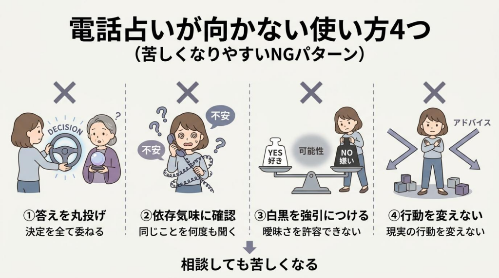 電話占いが向かない使い方4つと注意点