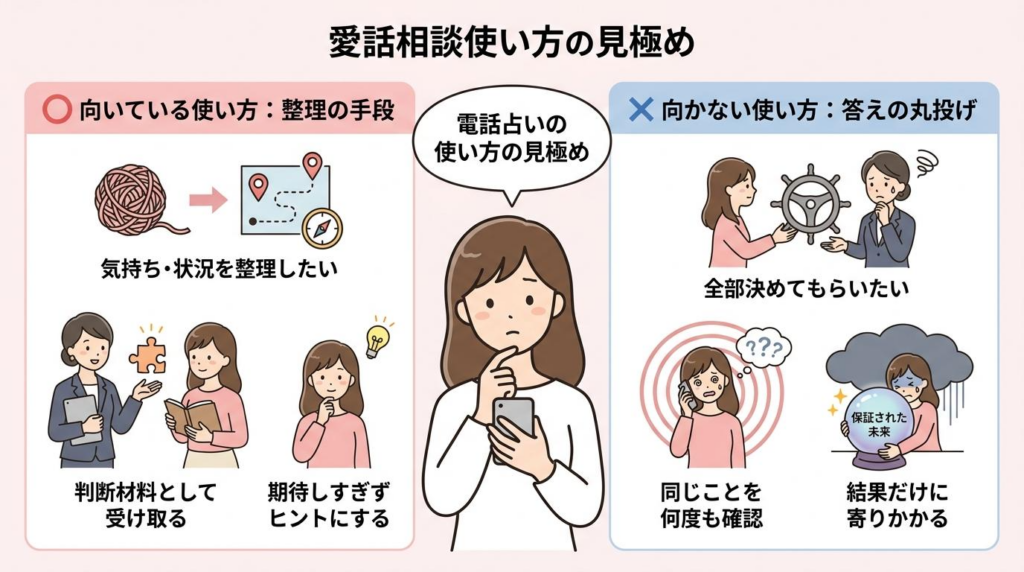 電話占いの向いている使い方と向かない使い方の見極め