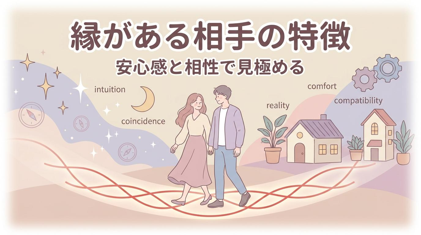 縁がある相手の特徴を安心感と相性から見極めるイメージ
