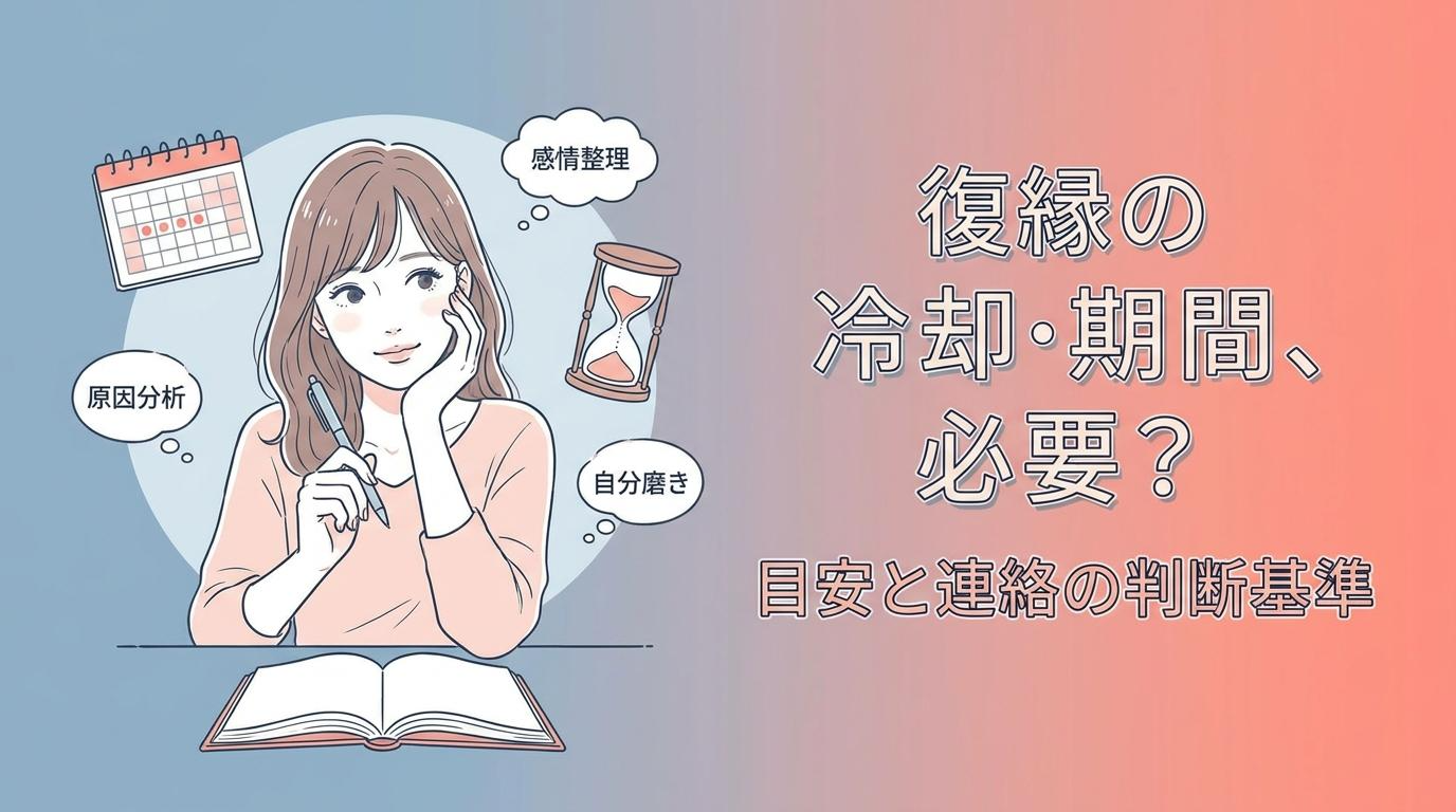 復縁の冷却期間は必要か悩む女性と判断基準を表したアイキャッチ画像