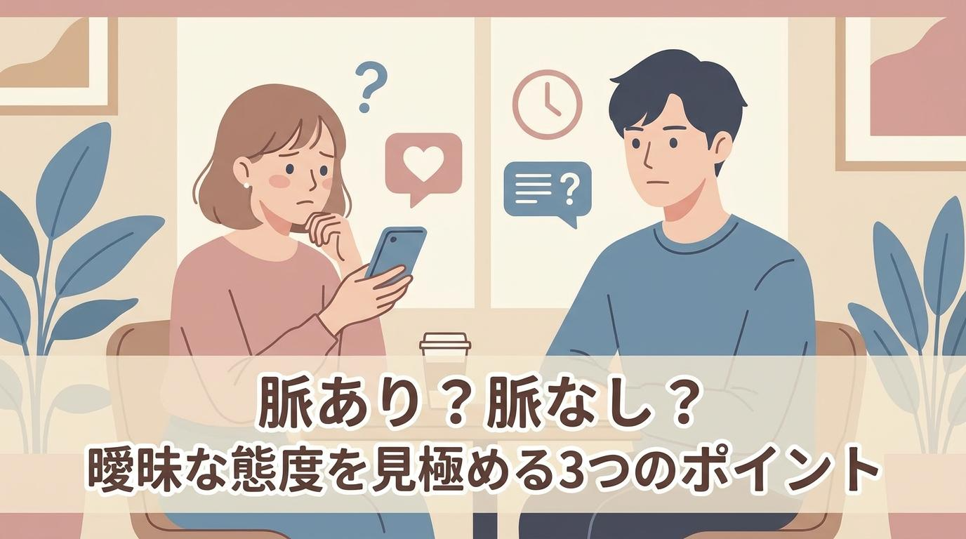 脈ありか分からない男性心理と曖昧な態度の見極め方を表したアイキャッチ画像