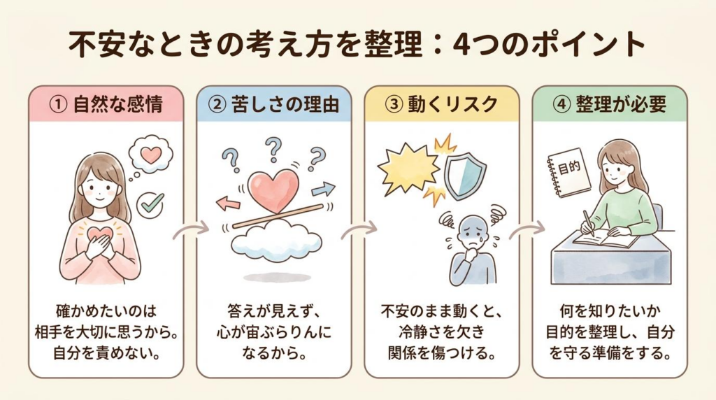 恋愛で不安なときに整理したい4つの視点