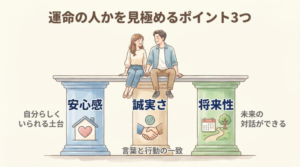 運命の人かを見極める安心感・誠実さ・将来性の3つのポイント